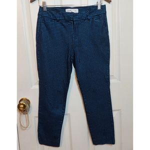 Old Navy Pixie Cropped Jeans Blue Black Houndstooth Metallic Grunge Size 6
